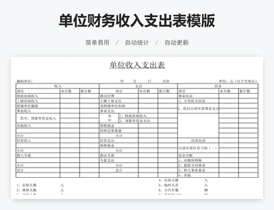 单位财务收入支出表模版