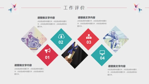 2019高清水彩蝴蝶业绩汇报通用PPT模版