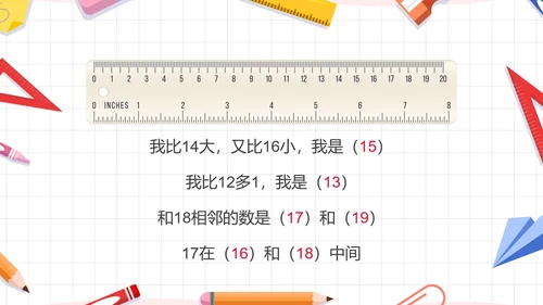 人教版一年级数学11-20各数的认识课件PPT模板