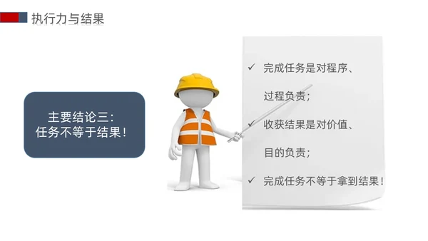白蓝红色立体简约商务风以结果为导向的执行力ppt课件