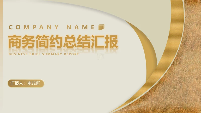 黄色商务风简约总结汇报PPT模板