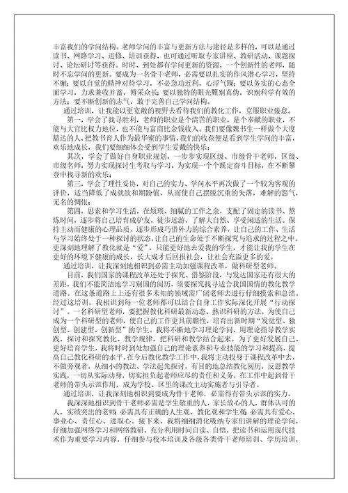 骨干优秀教师培训总结