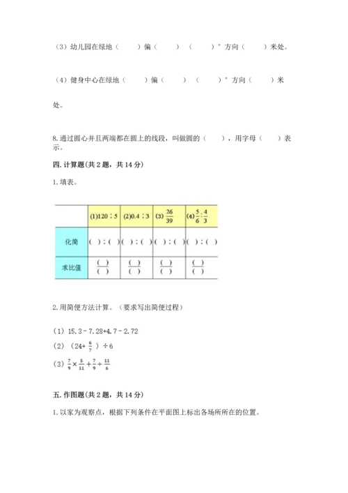 人教版六年级上册数学期末检测卷精品（全优）.docx