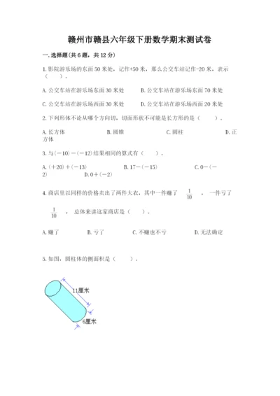 赣州市赣县六年级下册数学期末测试卷精编.docx