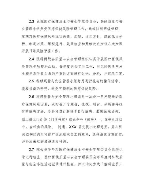 医疗保健风险管理方案