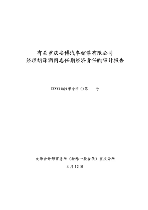 公司任期经济责任设计标准报告.docx