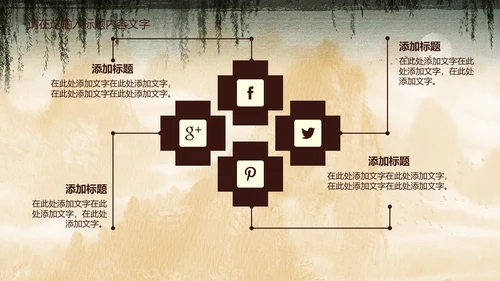 创意中国风孔雀ppt动态模板