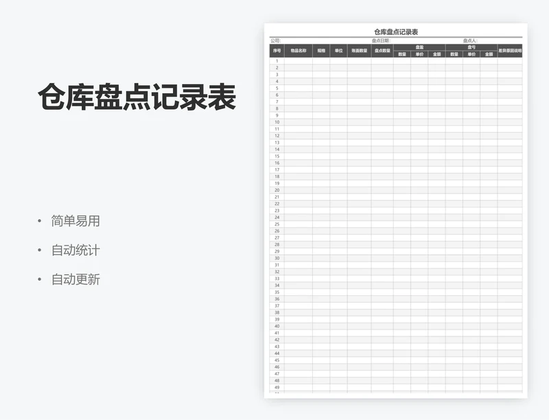 仓库盘点记录表