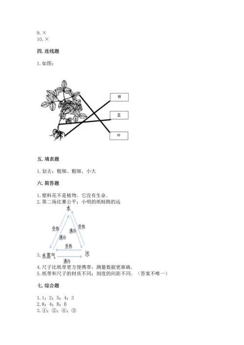 教科版一年级上册科学期末测试卷（名师推荐）.docx