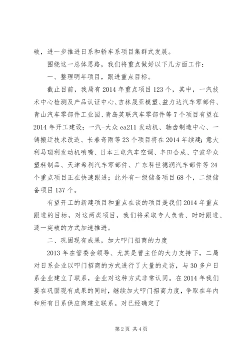 投资促进二局XX年工作计划.docx