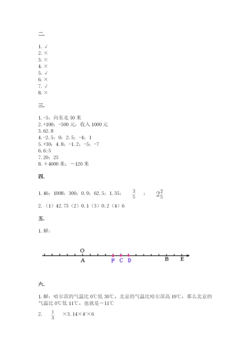 人教版数学小升初模拟试卷含答案【考试直接用】.docx