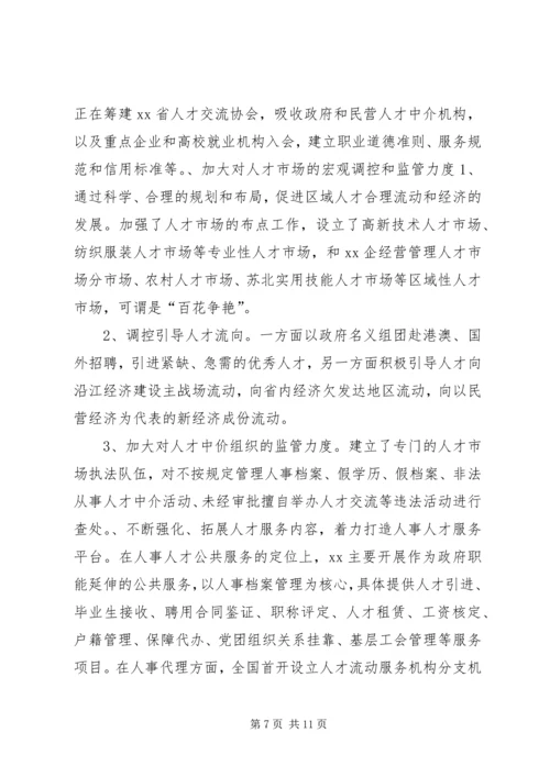 人事干部赴XX学习考察报告.docx