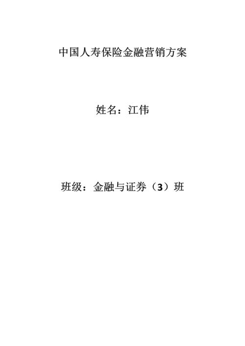 中国人寿保险金融营销方案.docx