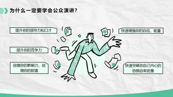 绿色插画风如何提升公众演讲能力