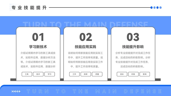 蓝色插画风试用期转正答辩PPT模板
