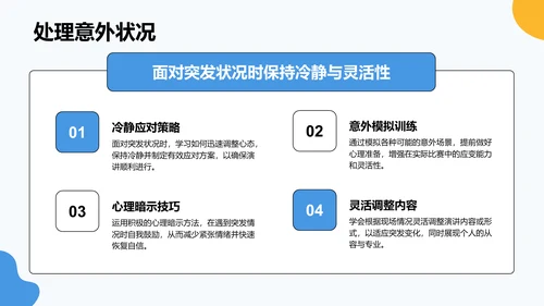蓝色卡通风英语演讲比赛表现提升技巧PPT模板