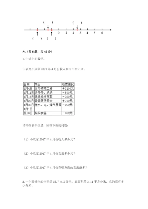 西师大版数学小升初模拟试卷附答案（巩固）.docx