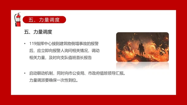 红色主题建筑倒塌救援处置与救援