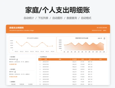 家庭个人支出明细表