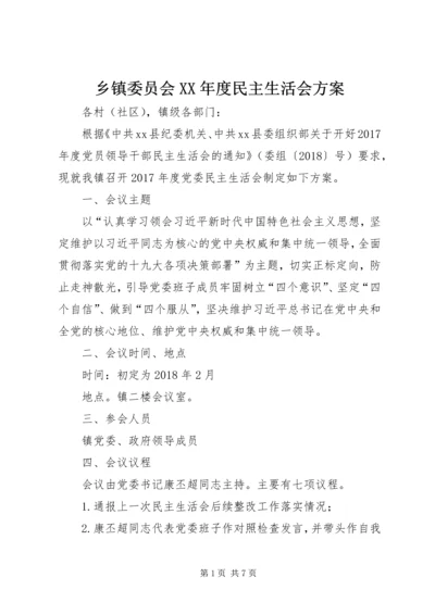 乡镇委员会某年度民主生活会方案.docx