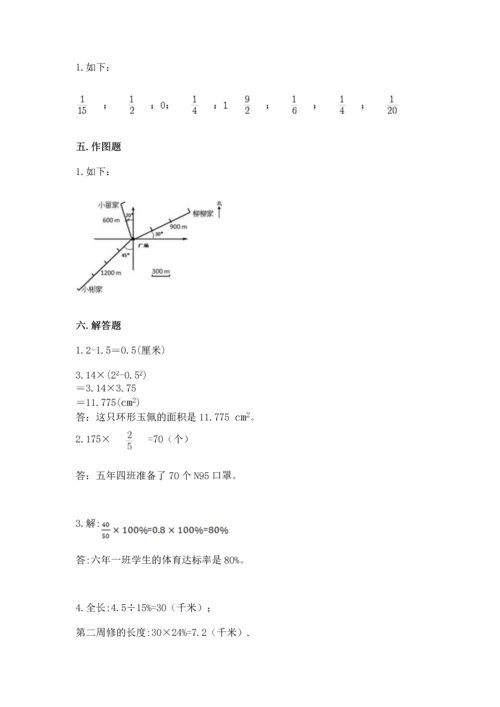 人教版六年级上册数学期末测试卷带答案（名师推荐）.docx