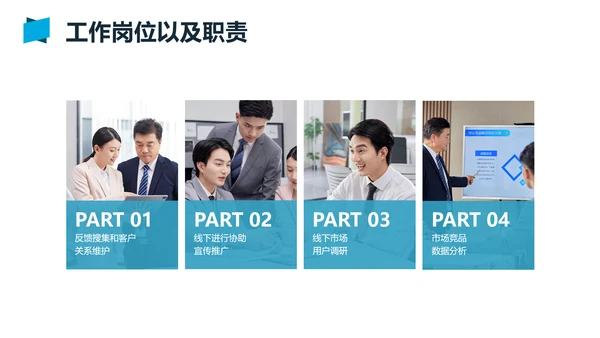 蓝色城市商务员工转正述职汇报PPT