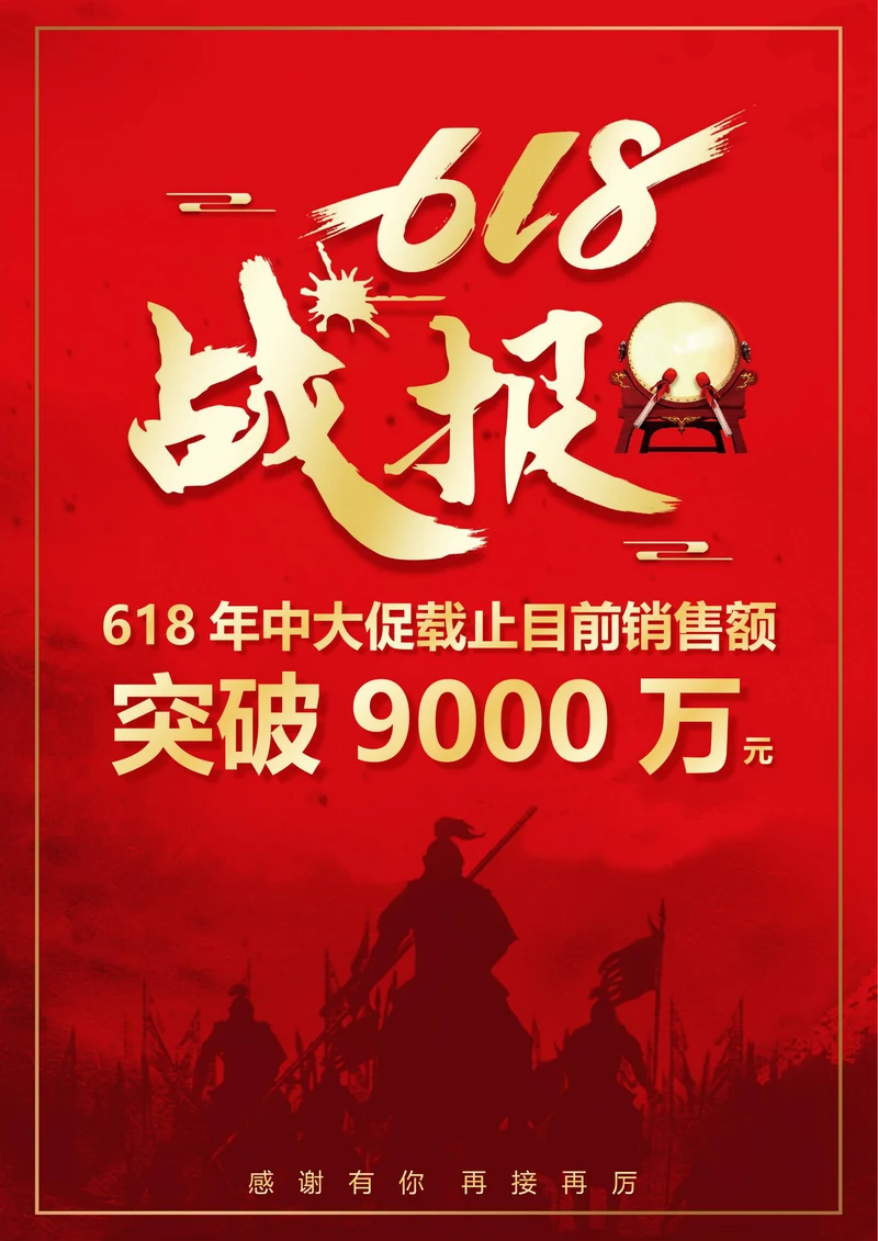 红金大气618战报海报