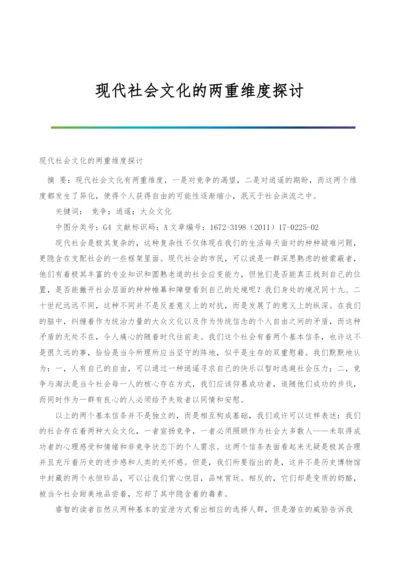 现代社会文化的两重维度探讨.docx