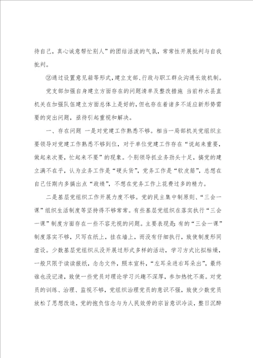 党支部检视问题清单及整改情况