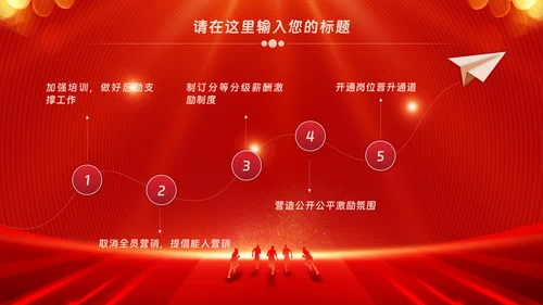 红色会议背景启动会庆功会宣讲PPT
