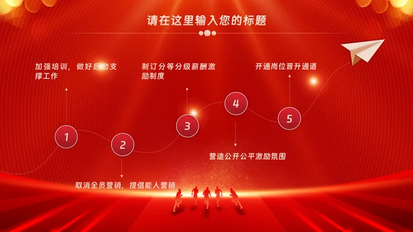 红色会议背景启动会庆功会宣讲PPT