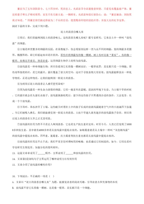 湖南省衡阳市中考语文试题含答案解析