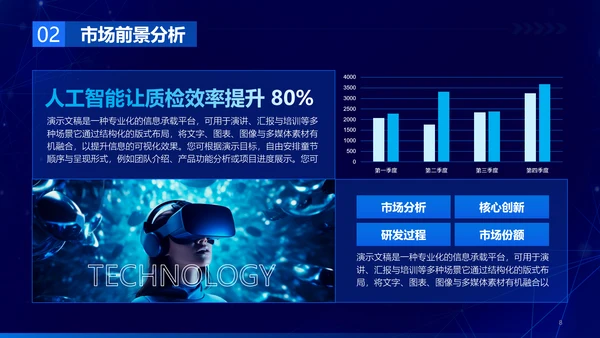 蓝色科技风商业计划书PPT模板