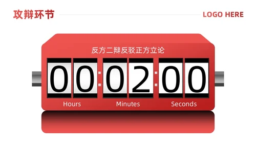 红色简约风辩论赛流程及规则课件