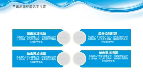 蓝色水资源纯净水行业环保PPT模板