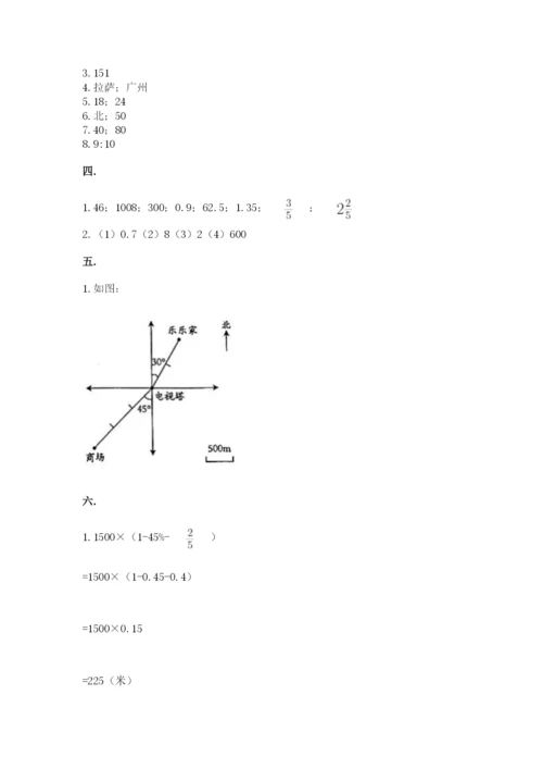 人教版数学六年级下册试题期末模拟检测卷附答案（名师推荐）.docx