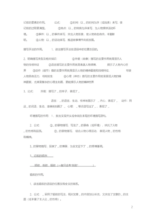 小学语文阅读理解解题技巧教学与练习大全