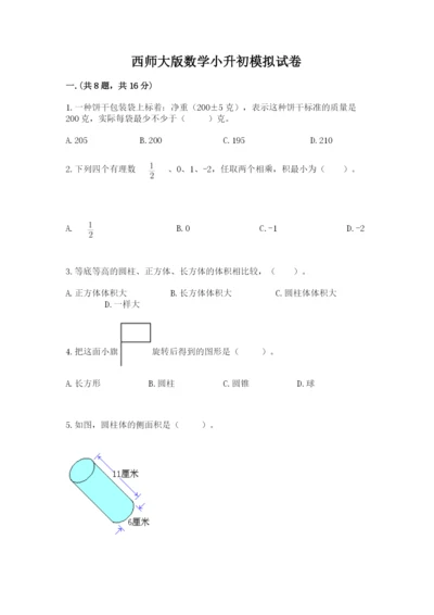 西师大版数学小升初模拟试卷精品（名师系列）.docx