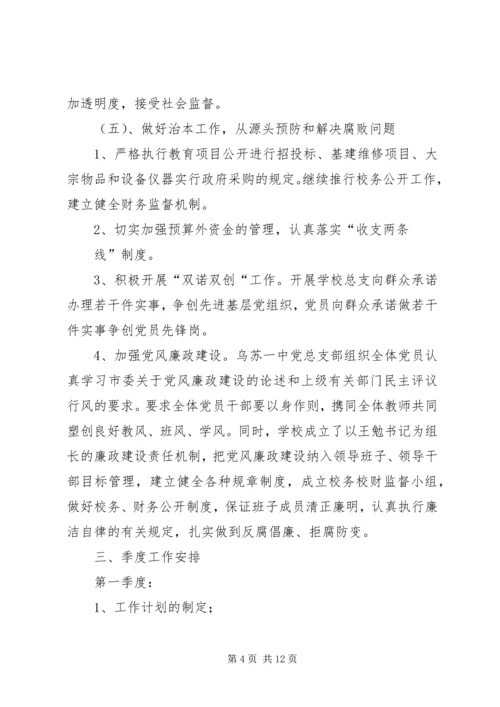 篇一：XX年度党风廉政建设工作计划.docx