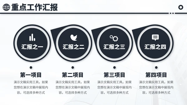 黑白色会议工作汇报年终总结述职答辩升职竞聘报告PPT模板