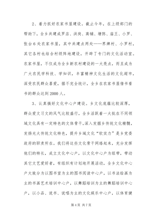 乡镇文化建设宣传思想年底报告.docx