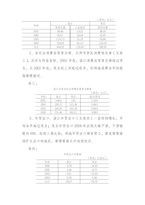 湛江与茂名经济发展比较分析.docx