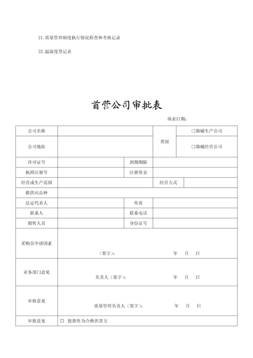 医疗器械经营企业记录表格完整版本验收用.docx