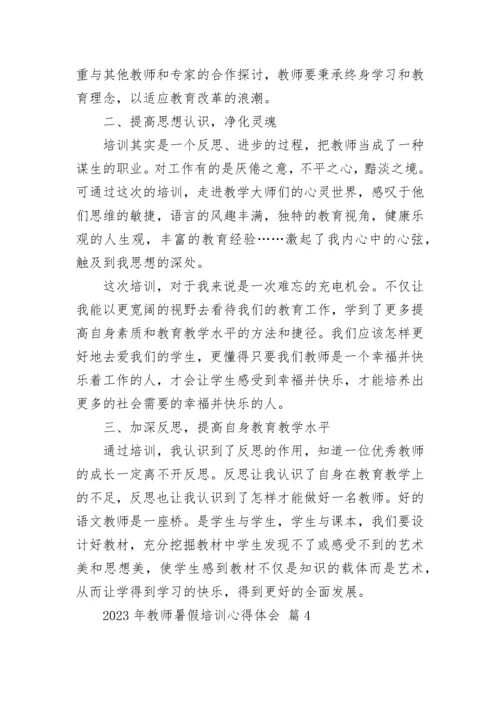2023年教师暑假培训心得体会.docx