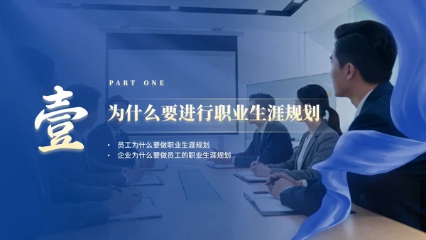 蓝色商务风人资职业规划PPT模板