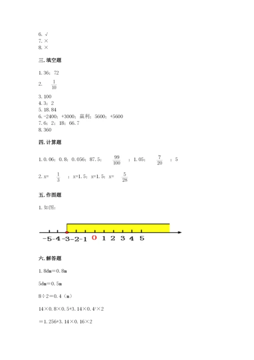 冀教版小学六年级下册数学期末检测试题精编.docx