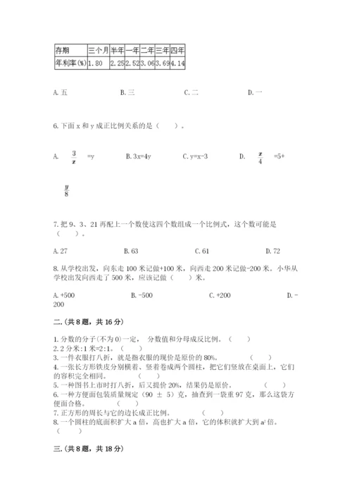 人教版数学小升初模拟试卷附答案【突破训练】.docx