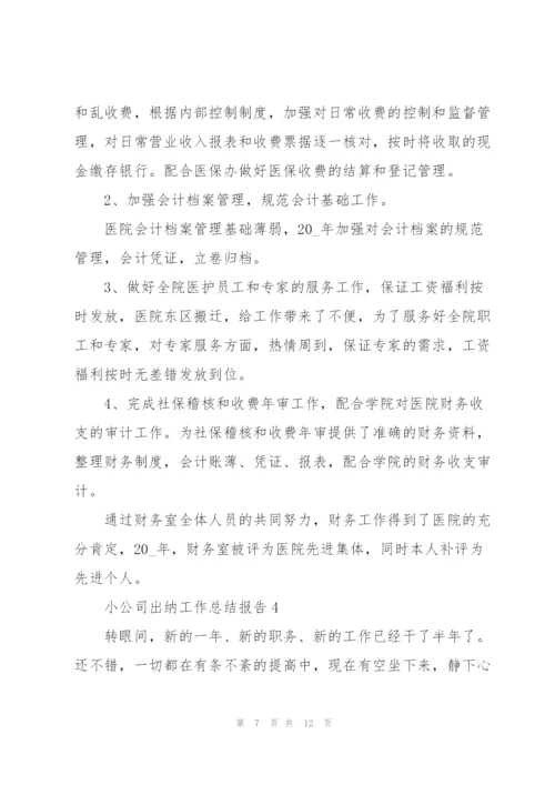 小公司出纳工作总结报告5篇.docx