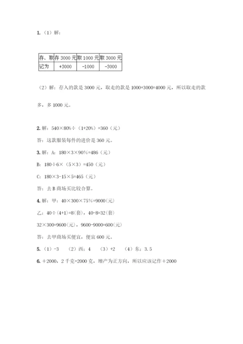 人教版六年级下册数学期中测试卷【名校卷】.docx