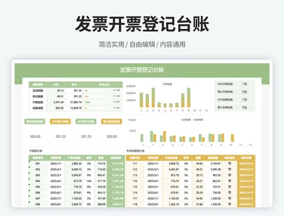 公司发票开票登记台账
